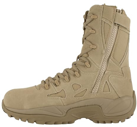 Reebok mens Rapid Response Rb Safety Toe 8 Stealth With Side Zipper Military & Tactical Boot, Desert Tan, 10 Medium US