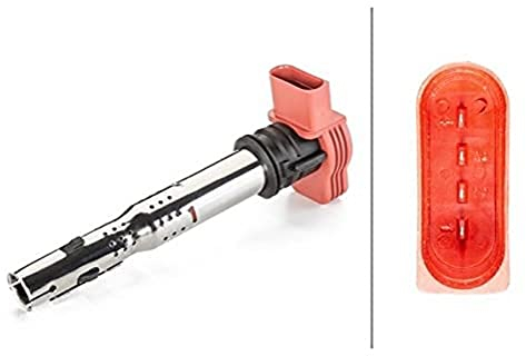 HELLA 5DA 358 000-631 Zündspule - 12V - 4-polig - Kerzenschachtzündspule/inkl. Zündkerzenstecker - gesteckt