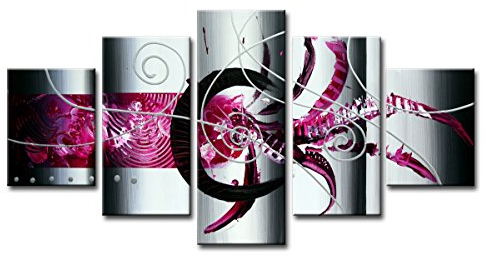 bestpricepictures 160 x 80 cm Bild auf Leinwand abstrakt pink rosa 5596-SCT deutsche Marke und Lager - Die Bilder/das Wandbild/der Kunstdruck ist fertig gerahmt