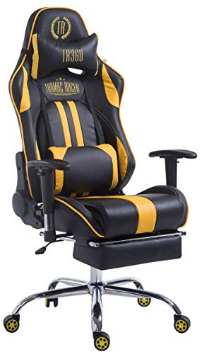 Sedia Gaming Limit XL | Sedia Racing Similpelle I Portata Max 150Kg, Colore:Nero/Giallo, Poggiapiedi:con poggiapiedi