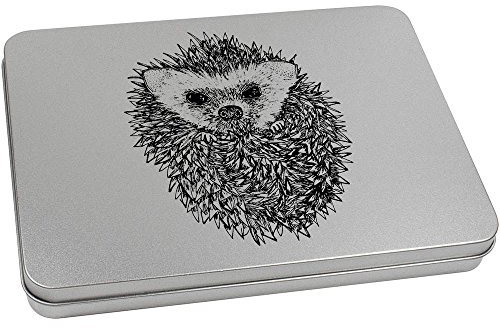 Azeeda 220mm 'Cute Hedgehog' Metal Hinged Tin/Storage Box (TT00065323)