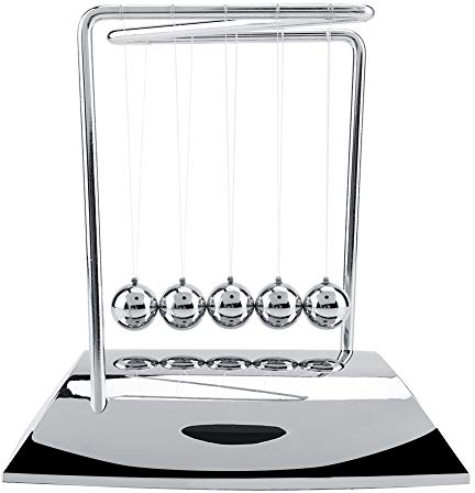 Newton's Cradle Balance Balls Plastic Base Art in Motion Toys for Kids Adults Physics Science Pendulum Ornaments Educational Toy Gift for Home Office Desk