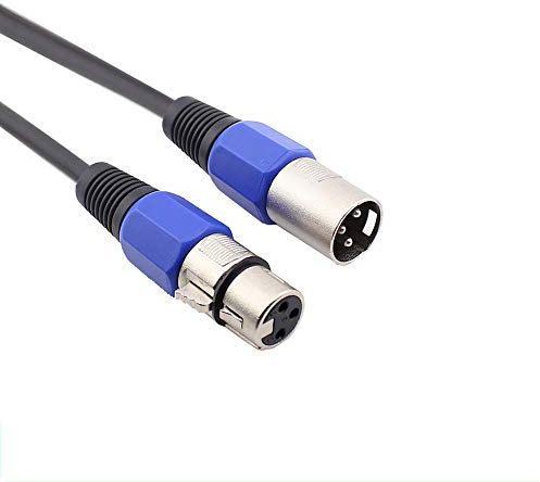 Mikrofonkabel Stecker auf Buchse Mikrofon Schwarz Kabel XLR Patchkabel symmetrisch (1m Schwarz)