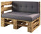sunnypillow Palettenmöbel Gartenmöbel Set aus Holz Indoor/Outdoor Europaletten Möbel Sofa Gartensofa Bank Sessel Holztisch für Balkon Terrasse Garten | geflammt Eckbank 120x60cm Höhe: 30cm