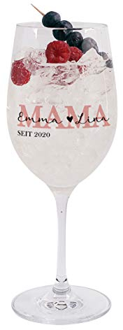 Herz & Heim® Weinglas für Mama mit Aufdruck - Muttertagsgeschenk