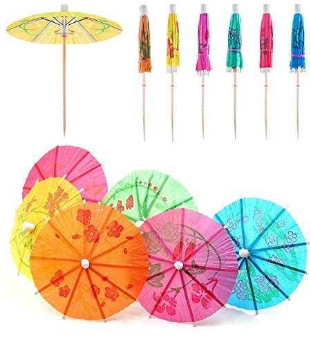 Yongbest Cocktail Parapluies,50 Pièces Mini Parasols Boisson Parasol Cocktail Picks Parapluies en Papier pour Fiesta,Tropical Beach Parties
