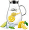 Carafe en Verre, Ehugos Cruche à Eau 2000ML Grande Carafe Pichet en Verre Pichet Verre pour Boissons Chaudes et Froides