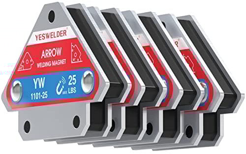 YESWELDER Schweißmagnet, 11,3 kg, 4 Stück magnetischer Schweißhalter, 11,3 kg Haltekraft, Schweißzubehör