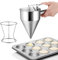 YUNYODA Entonnoir de Cuisson en Acier Inoxydable, Desserts à gâteaux Professionnels Faisant Un Distributeur de pâte à gaufres à crêpes Entonnoir, Fabricant de Boules de Poulpe Machine Takoyaki