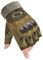 AXELENS Motorradhandschuhe Militär Taktische Fingerlose Halbfinger Handschuhe Herren fur Motorrad Rad Arbeit Anti-rutsch Outdoor Wattiert MTB Winddicht mit Knöchelschutz - Militärgrün L
