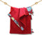 Serviette essuie main ou visage 30x50 cm original et stylé en éponge de bambou premium ultra douce et absorbante confectionné en France avec des matières durables (Wax Rouge)
