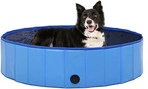 Piscina Plegable para Perros Gatos Bañera Portátil para Mascotas Plegable PVC Antideslizante y Resistente al Desgaste (A120*30CM)