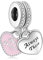 Annmors Charms Best Friends Always There Anhänger S925 Sterling Silber Dangle Bead with Cubic Zirconioa für Europäische Armbander und Halskette,Christmas Schmuck Geschenk für Damen Herren
