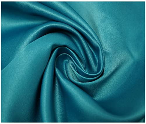 Matte Duchess Bridal Satin Polyester Fabric for Dressmaking Wedding Crafts Quilting Sewing 150cm Wide (10 Metre (1000 x 150cm), Teal)