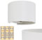 Wandleuchte Badajoz, moderne Wandlampe aus Metall in Weiß, runde Leuchte m. verschiedenen Lichteffekten, Up&Down Leuchte, 1-flammig, 1x G9, ohne Leuchtmittel
