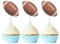 Gyufise Cupcake-/Rugby-Kuchenaufsätze mit American Football-Motiv, für Babypartys, Geburtstagspartys, 36 Stück