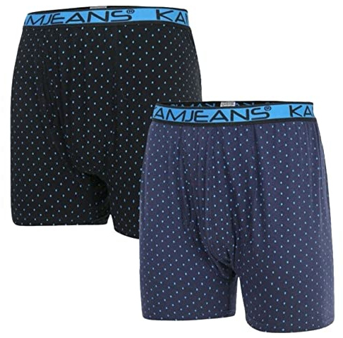 KAM Big & Tall Men's Multipack of 2 Boxer Shorts Elasticated Waist Underwear Black/Navy 3XL