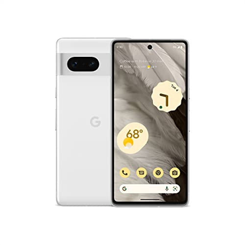 Google Pixel 7-5G Android-Smartphone, entsperrt, mit Weitwinkelobjektiv und 24-Stunden-Akku, 128 GB, Schnee