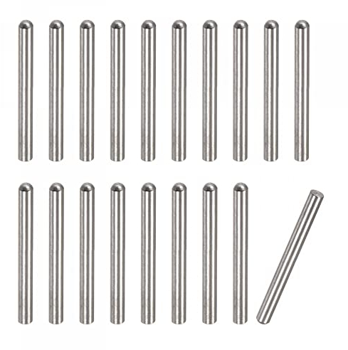 sourcing map 20Stk Spannstifte 304 Edelstahl Rund Flach Holz Stützregale Befestigung 3.5x30mm