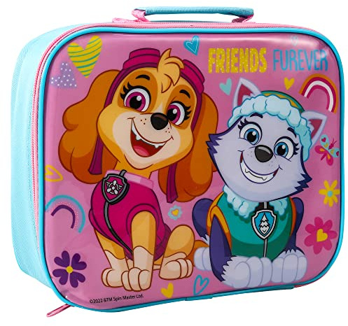 Paw Patrol Girl Kids Insulated Lunch Bag with Carry Handle - BPA Free | Waterproof Toddler Packed Lunch Box Bag, Perfect Size for Packing Hot or Cold Snacks School & Travel | Back to School Gifts