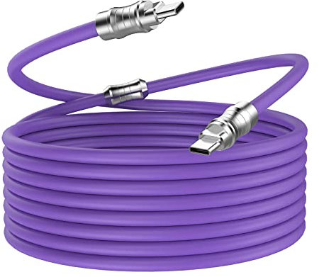 WLGQ Cable USB C to USB C pd 100w, Skin Friendly Liquid silicone Material Quick charge Cable USB type C Interface Device Universal charge Cable (Violet 3m)
