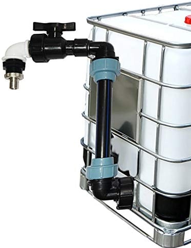 ibc auslaufhahn 3/4 Auslaufhahn für Regentonnen Regenwassertank Wasserfaß Regenfass IBC-Container Tankhahn S60x6 Wasserhahn Absperrhahn IBC Adapter für das Bequeme Befüllen der Gießkanne