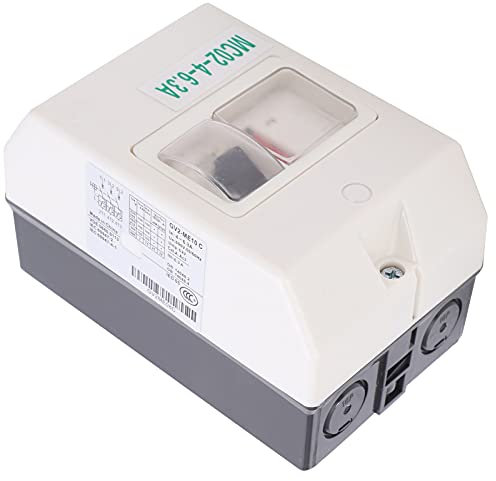 Wakects Disjoncteur de Moteur, MC02-4-6.3A 50/60Hz Commutateur de Protection de Moteur IP55 Contrôleur de Circuit étanche Conversion de Charge Disjoncteur Isolateur 220V / 380V