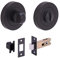 HANDLEZONE® Bathroom Toilet Door Thumb Turn and Release Deadbolt Kit - Black Matt - 65mm Bolt with 45mm Backset