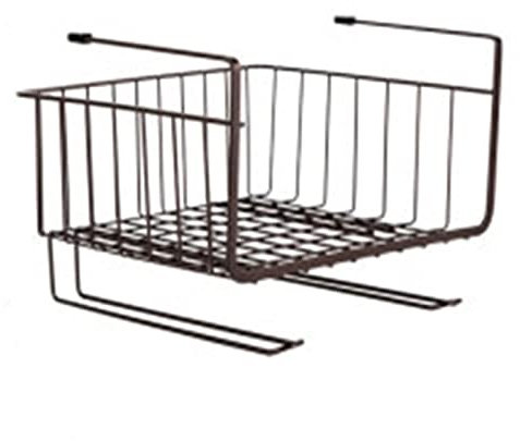 ZWEBY Cesti Sospesi Cesto di stoccaggio del vano Rack Inferiore della Cucina Basket sotto Il cestello dello stoccaggio dello scaffale per Armadio (Colore : Schwarz, Size : 19x28x26cm)
