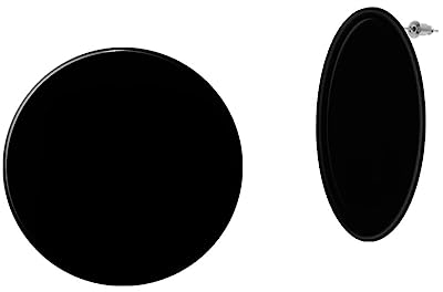 Soul-Cats große Statement Ohrstecker rund Vintage Retro Scheibe Kreis Ø 55 mm, in der Farbe: Schwarz