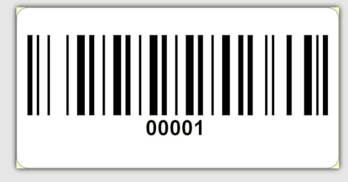 Universal Etiketten Archivierungsetiketten 30x15mm Code 128B 1000Etiketten/Rolle 4 bis 6 Stellig (ThermoTop, 00001-01000)