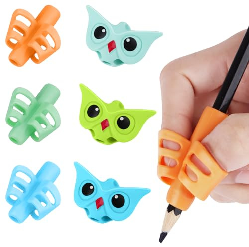 lahnao 6 Stück Schreibhilfe für Stift Kinder, Stiftehalter, Ergonomische Schreibhilfe Kinder, Korrektur Der Schreibhaltung, Besser Stifthaltung, Schreibhilfe Set für Kinder Im Vorschulalter