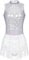 TTAO Damen Pailletten Tanz-Body Ballettbody Ärmellos Glitzer Gymnastikbody Ballett Trikot Leotard Latein Overalls Turnanzug Ballettanzug Weiß A XL