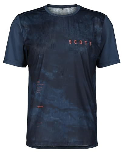 Scott M Trail Vertic S/sl Tee Blau - Casual rennoptimiertes Herren Mountainbike T-Shirt, Größe L - Farbe Dark Blue - Met