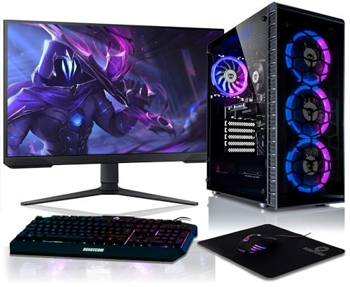 BEASTCOM Q5 | PC Gamer Complet | Intel i7-11700F 8X 4,90GHz 16 Threads, NVIDIA RTX 5060 Ti 8Go, 32Go RAM, 1To NVMe SSD, Écran LED 27 + Clavier + Souris + Tapis de Souris | WiFi 5, Windows 11 Pro