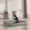 Doggyhut Orthopädisches Hundebett Ergonomisches Hundesofa Hundecouch mit Noppenschaumstoff Memory Matratze für Größen Aller Rassen, waschbar rutschfest (Grau, M:71x58cm)