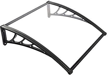 JOuaN Canopie Cantilever Door Canopy, Polycarbonate Awning, Window Garden Shed Porch Patio Rain Cover, UV Resistant Easy to Install (Size : 60x80cm) (80x100cm)