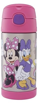 Thermos kids FUNTAINER STRAW BOTTLE DISNEY Bouteille isotherme pour enfant en acier inoxydable avec paille 0,35 l Bouteille isotherme pour enfant avec paille 12 h au froid Passe au lave-vaisselle Sans