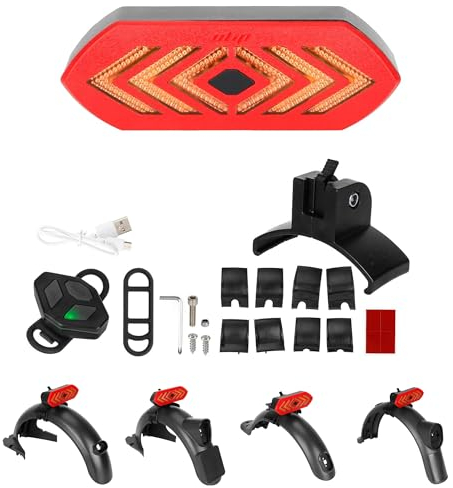 Fututech Rücklicht, kabellos, für Xiaomi M365/1S/Pro/Mi 4 Pro/Mi 4 Ultra, Warnlicht für Segway Ninebot Max G30/G30D, wiederaufladbar, für Elektroroller