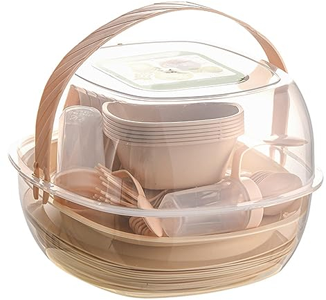 Ensemble de vaisselle d'extérieur en plastique, 48 pièces, ensemble de vaisselle de Camping, ensemble d'ustensiles de Camping pour pique-nique et voyage
