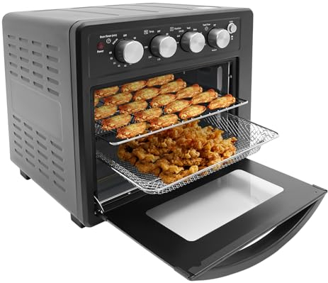 25L Hot Air Fryer Oven,Elektrobackofen mit großer Kapazität, Elektrobackofen, Fritteuse und Toaster, Multifunktionsbackofen 1700W 220V für Haushalten Bäckereien Restaurants Snackbars