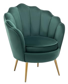 Vente-unique - Sessel mit gerader Rückenlehne 1 Lalea - Samt - grün