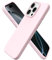 ORNARTO Cover per iPhone 16 Pro Custodia Sottile 6,3 Pollici, Morbido Silicone Liquido Protezione Cover, in Gomma Gel Morbida con Fodera in Microfibra-Rosa Creta