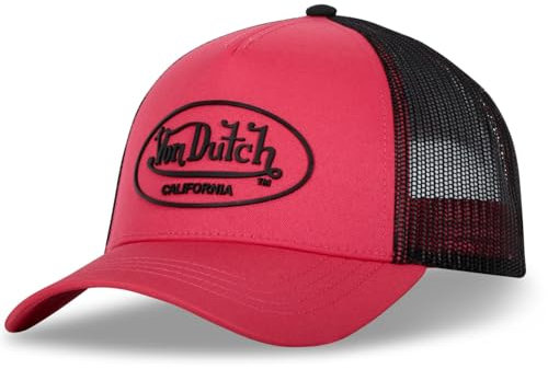 Von Dutch Casquette Homme & Femme Ajustable, Casquette Trucker FLUO, Rose, Noir, Taille TU