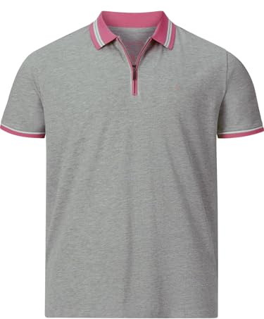 Charles Colby Herren Poloshirt Earl Pat hellgrau, 6XL (XXXXXXL) - 76/78