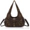 Angel Kiss Damen Schultertasche Hobo Tasche Umhängetaschen Schlusstaschen Henkeltaschen weiches PU Leder mit Reißver Handtasche Viele Fächer tolle tasche für Frauen Braun