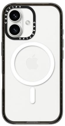 CASETiFY Impact iPhone 16 Case [Slim / 8.2 ft. 4X Military Grade Drop Protection/Compatible with Magsafe] - Clear Black