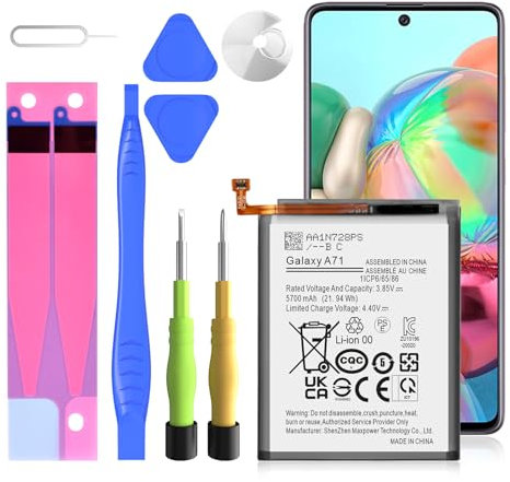 【5700mAh】 A71 4G Akku, EB-BA715ABY Ersatz Akku für Galaxy A71 4G SM-A715F Akku mit Reparatur Toolkit(Nicht für Galaxy A71 5G)