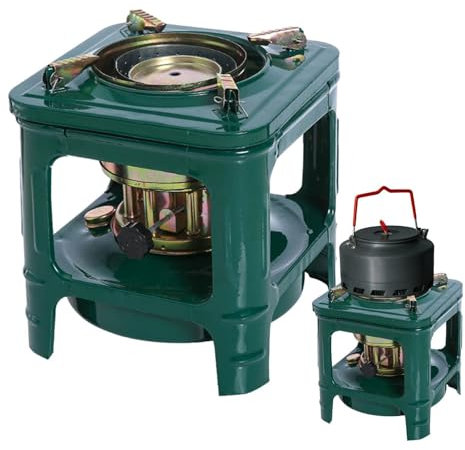 Hornillo portátil para camping, 8 mechas, mochila de aceite, estufa de camping, hornillo de picnic, horno de queroseno portátil, estufa de camping para aventuras al aire libre, hervidor de agua de