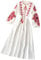 LOVIVER Bohemian Long Sleeve Dress for Spring Autumn Round Neck A Line Casual Maxi Dress, White